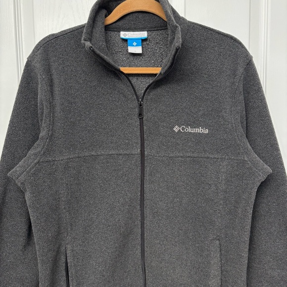 Full Zip Fleece Jacket, Charcoal Gray | Columbia S - Picture 3 of 9